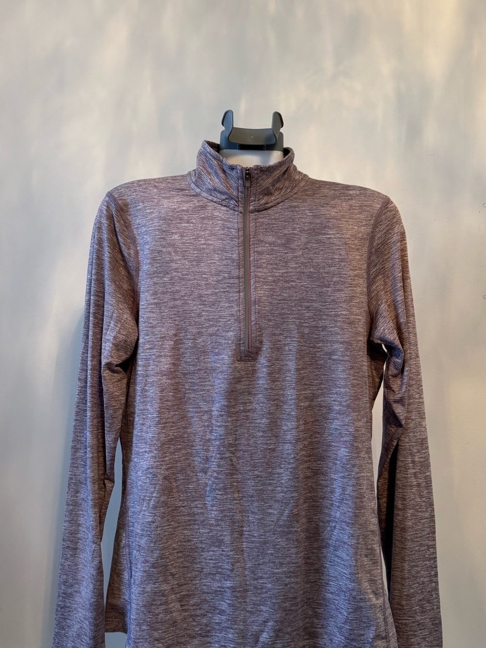 Nike Running Dri-FIT Gray Heather Half Zip Pullover Thumbholes S